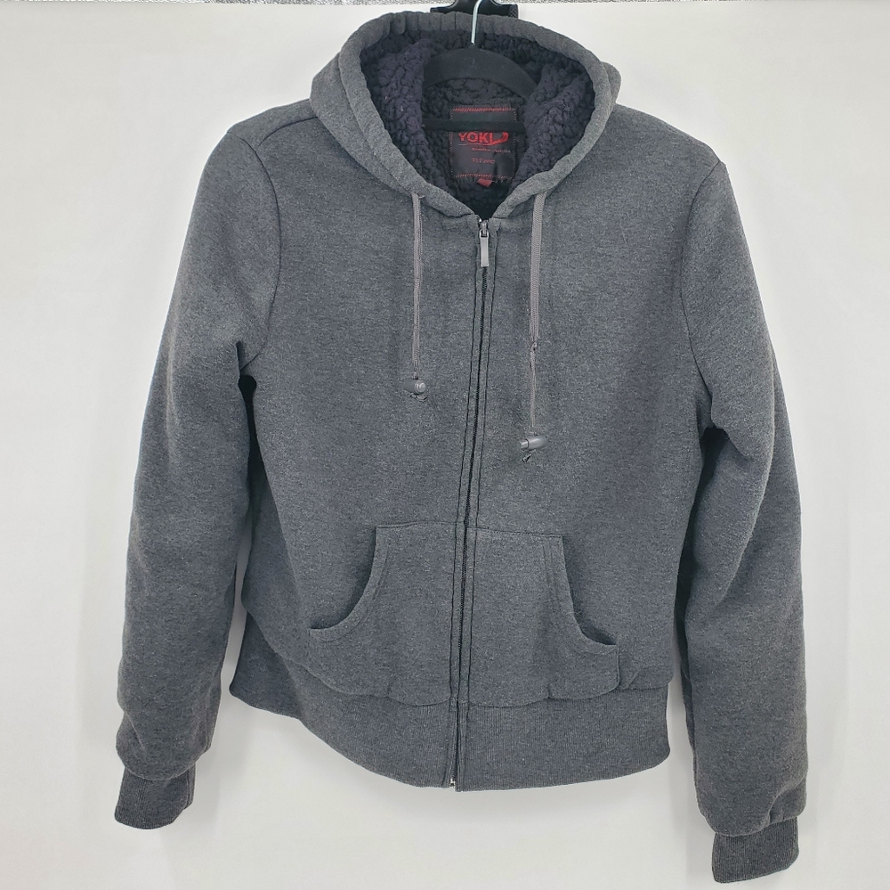 ◇◇ Yoki Gray Sherpa Lined Hoodie Size Youth Large